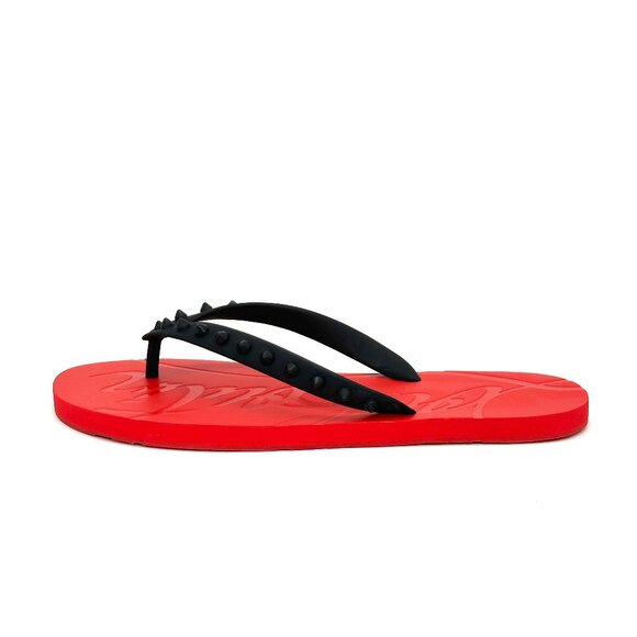 Christian Louboutin LOUBI Mens Spikes Studded Flip Flop Flat Sandals Shoes